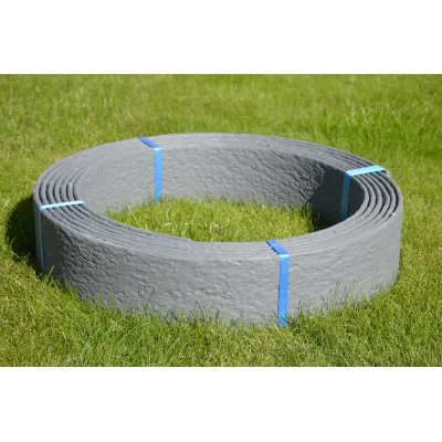 Bordure de jardin plastique cintrable Recybordure ép. 7 x 120mm rouleau 20ml Gris