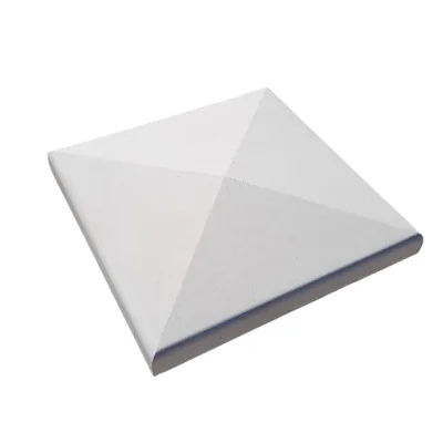 Chapeau de pilier béton pointe diamant 51 x 51cm + goutte d'eau Blanc OPL
