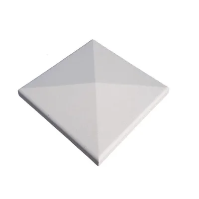 Chapeau de pilier béton pointe diamant 41 x 41cm + goutte d'eau Blanc OPL