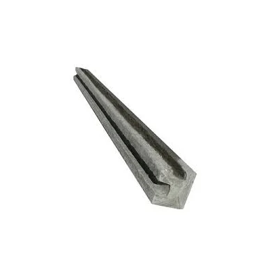Poteau béton angle p/ clôture pleine 12 x 12cm 2.50ml Gris OPL