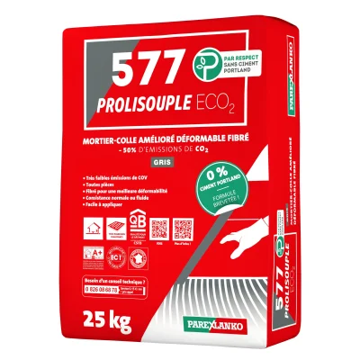 Mortier colle amélioré déformable C2S 577 Prolisouple Eco2 sac 25kg Gris
