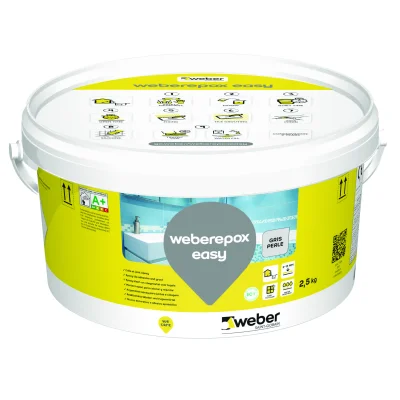 Colle & joint époxy ép. 2 à 15mm Weber Epox Easy seau 2.5kg Gris Acier