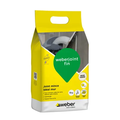 Mortier p/ joint mince 1 à 6mm Weberjoint Fin sac 5kg Pierre E03