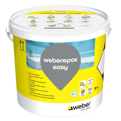 Colle & joint époxy ép. 2 à 15mm Weber Epox Easy seau 5kg Gris Acier
