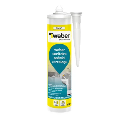 Mastic de jointoiement silicone p/ carrelage Weberseal Tile Cartouche 300ml Beige crème E04