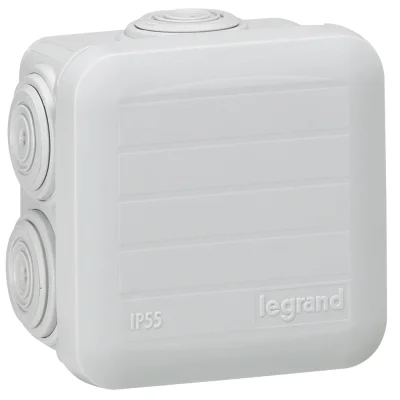 Boîte dérivation saillie 65 x 65mm Plexo Gris R.94516 LEGRAND