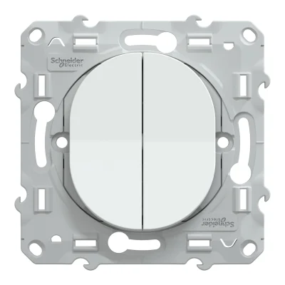 Interrupteur double va & vient Ovalis Blanc R.S320214 SCHNEIDER