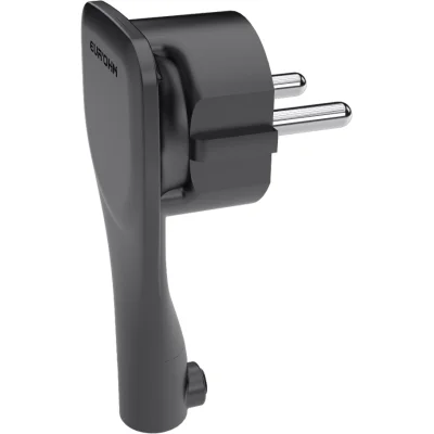 Fiche mâle extra plate 16A noire EUR'OHM