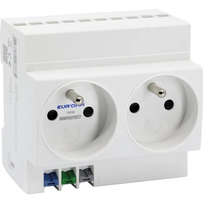 Prise de courant double modulaire 2P+T 16A EUR'OHM