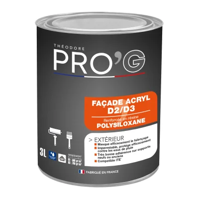 PEINTURE FACADE ACRYL D2/D3 BLANC /BTP 3L