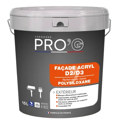 PEINTURE FACADE ACRYL D2/D3 BLANC /BTP 15L