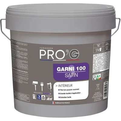 PEINTURE SATIN THEOLAUR GARNI 100 BLANC 5L