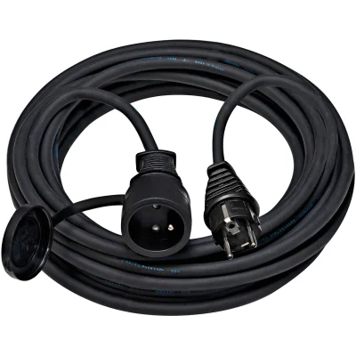 Cordon prolongateur Pro 230V 10ml IP44 HO7RN-F 3G 1.5mm² Noir