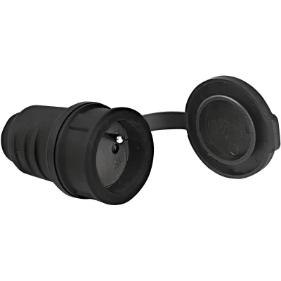 Fiche femelle étanche Pro IP44 p/câble 3G1.5 - 3G2.5mm² Noir