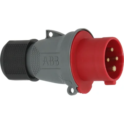 Fiche caoutchouc 3P+T mâle 16A 415V