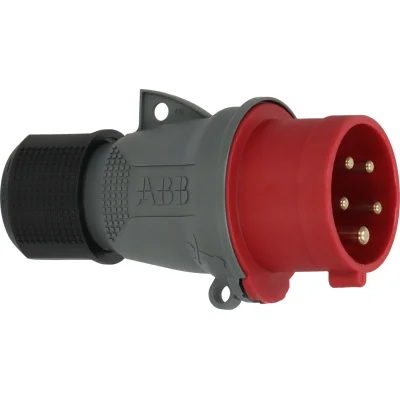 Fiche caoutchouc 3P+N+T mâle 16A 415V