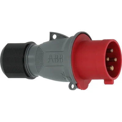 Fiche caoutchouc 3P+T mâle 32A 415V