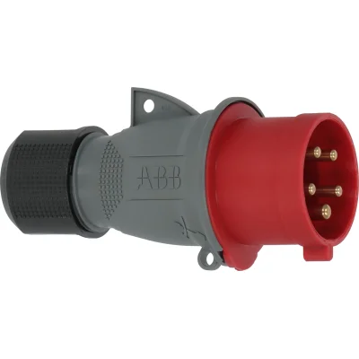 Fiche caoutchouc 3P+N+T mâle 32A 415V