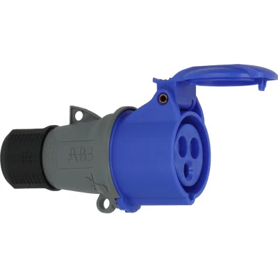 Fiche caoutchouc 1P+N+T mâle 16A 230V