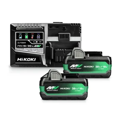 KIT 2 BATTERIES + CHARGEUR MULTIVOLT A UC18YSL3WHZ SUPER RAPID HIKOKI